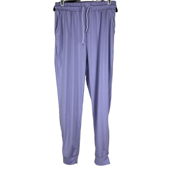 Flowy Lavender Jogger Pants Size M Drawstring Waist Stretch Polyester Spandex - Picture 1 of 5
